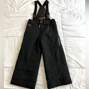 Obermeyer insulated ski/snowboarding bibs kids in black, size 5, i-Grow system